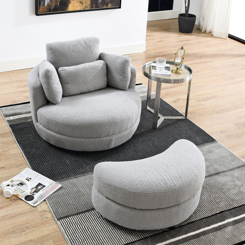 Chaise d'appoint et de rangement Modern Modern - tissu gris, assise relaxante, Ourson gris