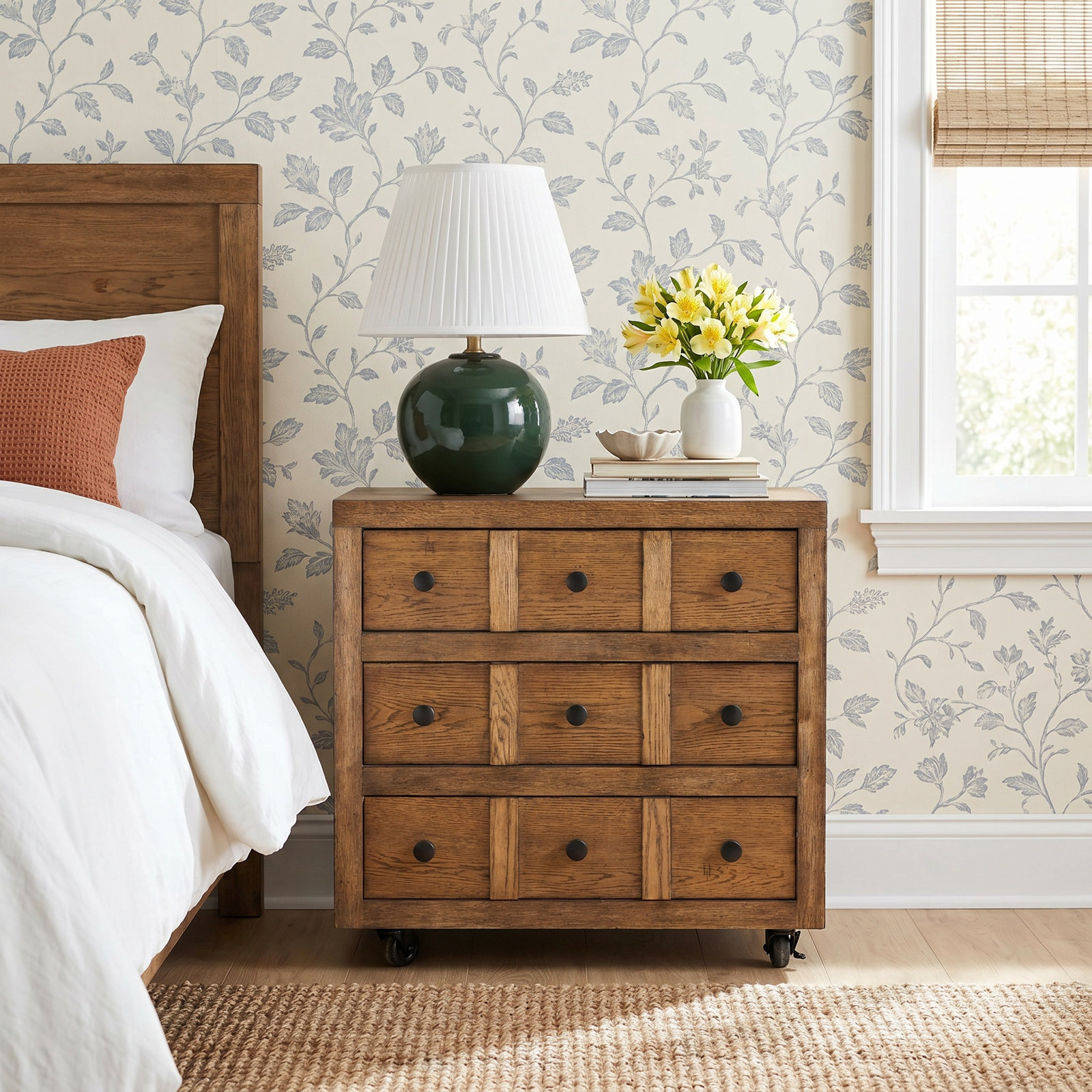 Country Living 3-Drawer Nightstand, Brown