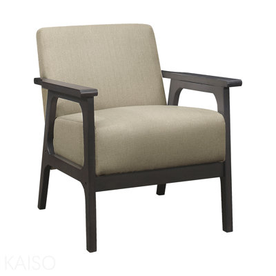 Chaise d'appoint - Tissu d'ameublement en bois d'hévéa massif brun clair