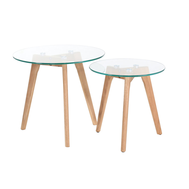 Carnes Glass Top Nesting Tables