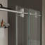 Porte de douche sans cadre de 56 à 60 po x H 76 po, porte de douche coulissante, avec cabine de douche en verre trempé épais de 3/8 po (10 mm) de qualité supérieure, couche facile à nettoyer à double face, finition chromée avec tampon