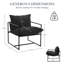 Chaise d'appoint Sling, fauteuil d'intérieur avec cadre en métal, noir-1808049324
