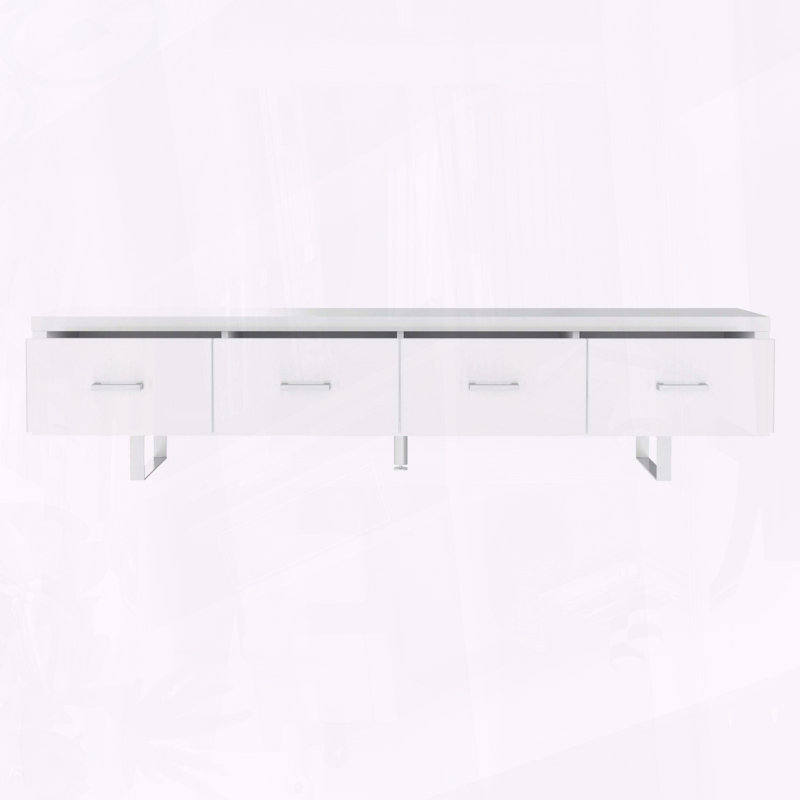 Meuble télé avec 4 tiroirs de rangement, Blanc