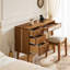 Ensemble coiffeuse 39 po en bois de style bohémien rétro avec prise de charge et port USB