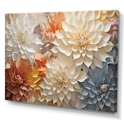 Bouquet de fleurs de Dahlia - reproduction d'art sur toile Dahlia