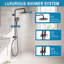 Système de douche fixe 9 po avec douche à main, noir mat, valve non incluse