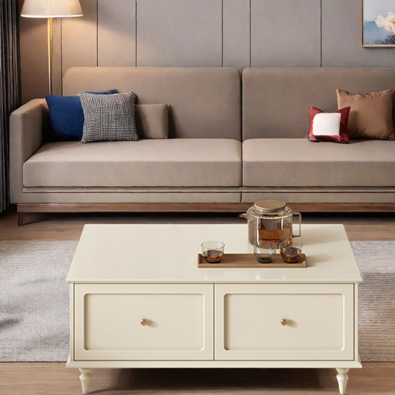 Table basse spacieuse en bois avec rangement