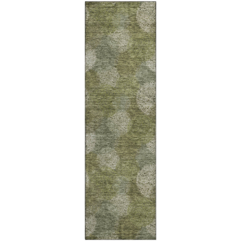 Tapis vert Prisco lavable à la machine de qualité supérieure, Tapis de couloir 2 pi 3 po x 7 pi 6 po