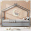 Lit simple en bois avec lit gigogne simple - gris-539685138