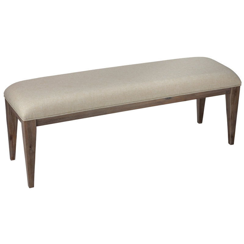 Banc rembourré avec tissu en lin neutre Laurist