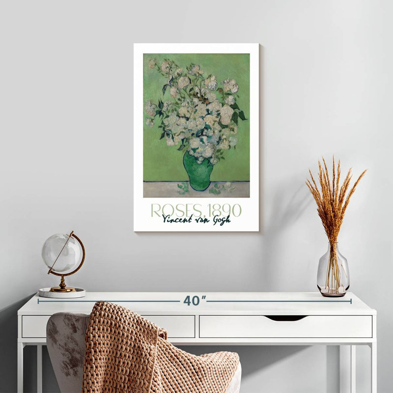 Affiche d'exposition Roses Van Gogh, H 24 po x l 16 po