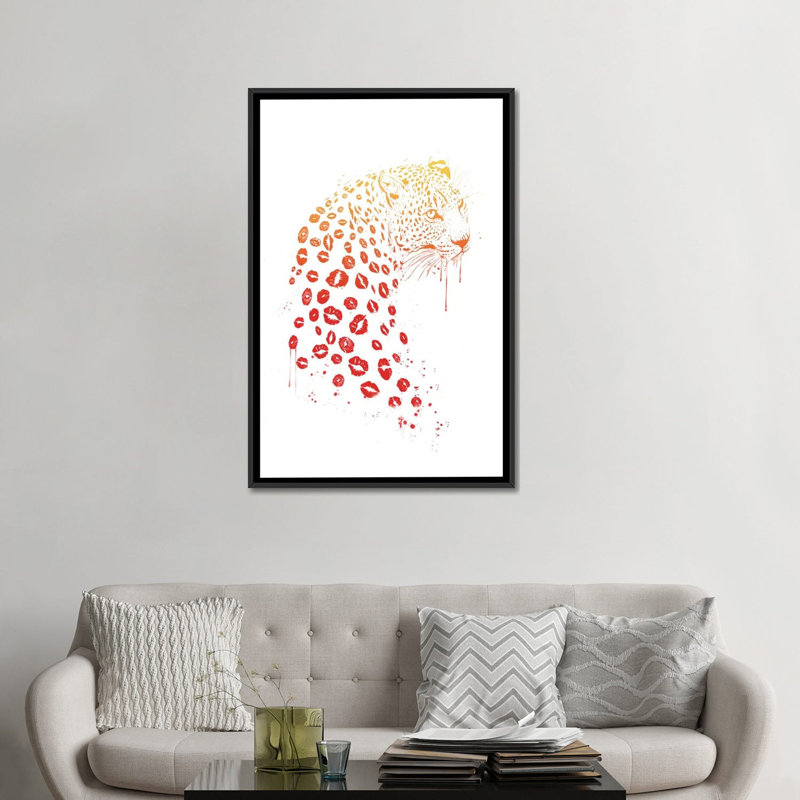 « tchantches », impression sur toile tendue, H 26 po x l 18 po x P 1,5 po, Toile avec cadre noir, Pas de tapis