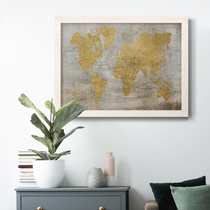Golden World - impression, Blanc, H 27,5 po x l 37,5 po x P 1 po
