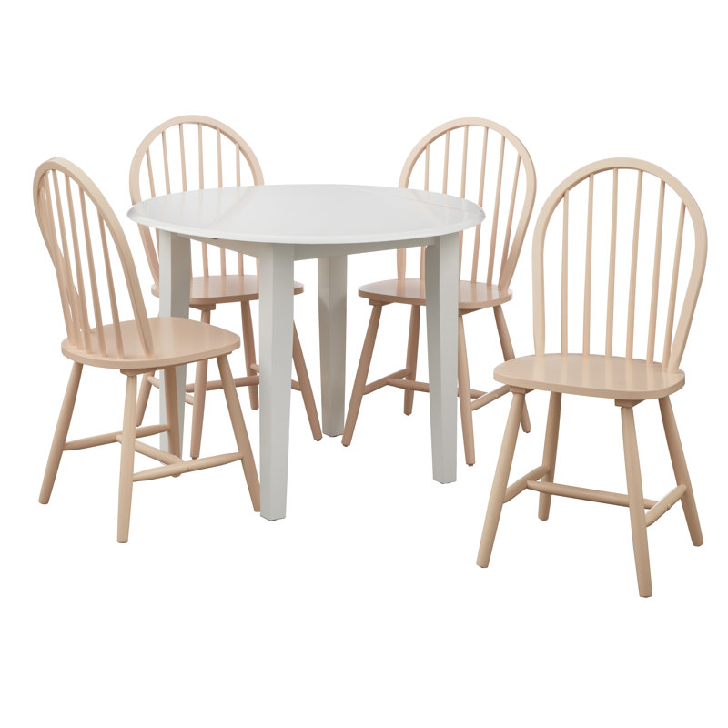 Ensemble de salle à manger Framlingham, Blanc, Rougir, 5 pièces: table, 4 chaises