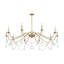 Lustre 10 lumières en laiton chaud Mariposa