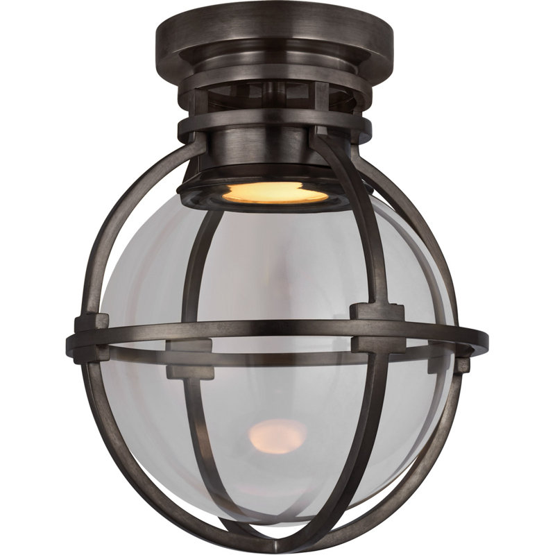 Chapman & Myers Gracie Captured Globe Flush Mount, Bronze, 13" H x 10" W x 10" D
