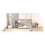 Lit simple superposé simple avec glissière et escalier, argent - Style moderne pour chambre à coucher Escalier de rangement simple / simple en métal avec fonctionnalité-684896797