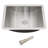 18"x13" Brushed Nickel Stainless Steel undermount Bathroom Sink with Pop Up Drain