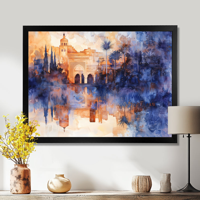 «Ottoman Mosques At Night», impression sur toile, H 30 po x l 40 po, Reproduction encadrée d'une seule photo sans pass, Noir
