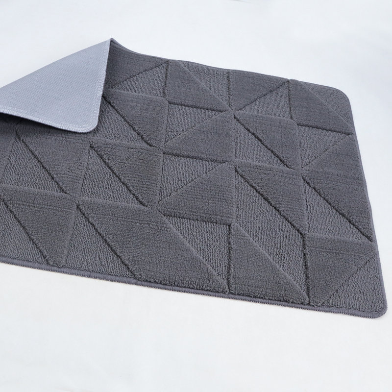 Dorna Non-Slip Geometric Doormat, 15'' W x 24'' L, Gray