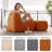Big Joe Solvana Outdoor Patio Furniture Set, Stitched Weather-Resistant Vegan Leather, 3 Piece Sectional, Honey Sand-125503513-128785054