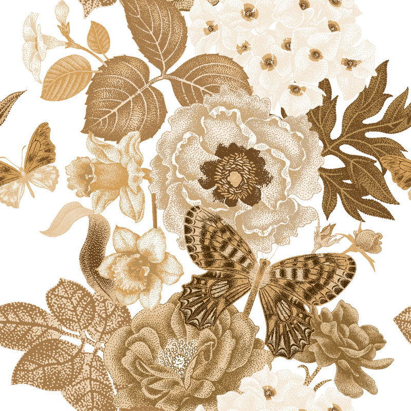 Rouleau de papier peint auto-adhésives l 10 pi x l 24 po noisette roses