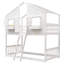 Lit superposé simple au dessus d'un lit simple avec toit-128986408