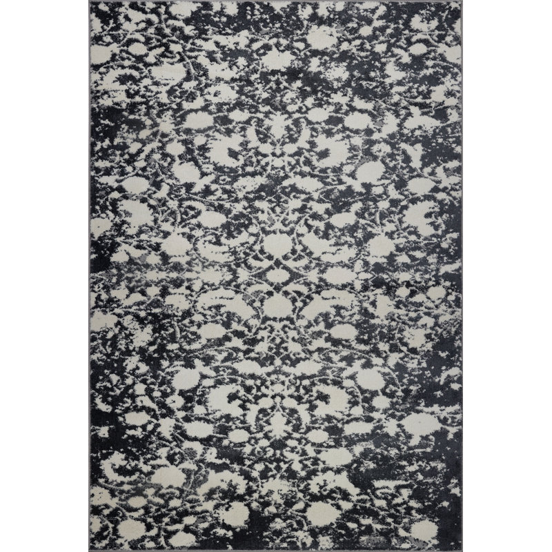 Tapis gris à motif abstrait Toronto, Rectangle 3 pi 11 po x 5 pi 7 po
