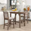 TOPMAX 3-Piece Wood Counter Height Drop Leaf  Dining Table Set with 2 Upholstered Dining Chairs for Small Place, Brown-131135608-131135606-131135605