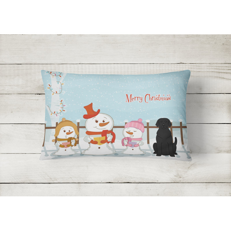 Coussin lombaire intérieur / extérieur Merry Christmas, Noir