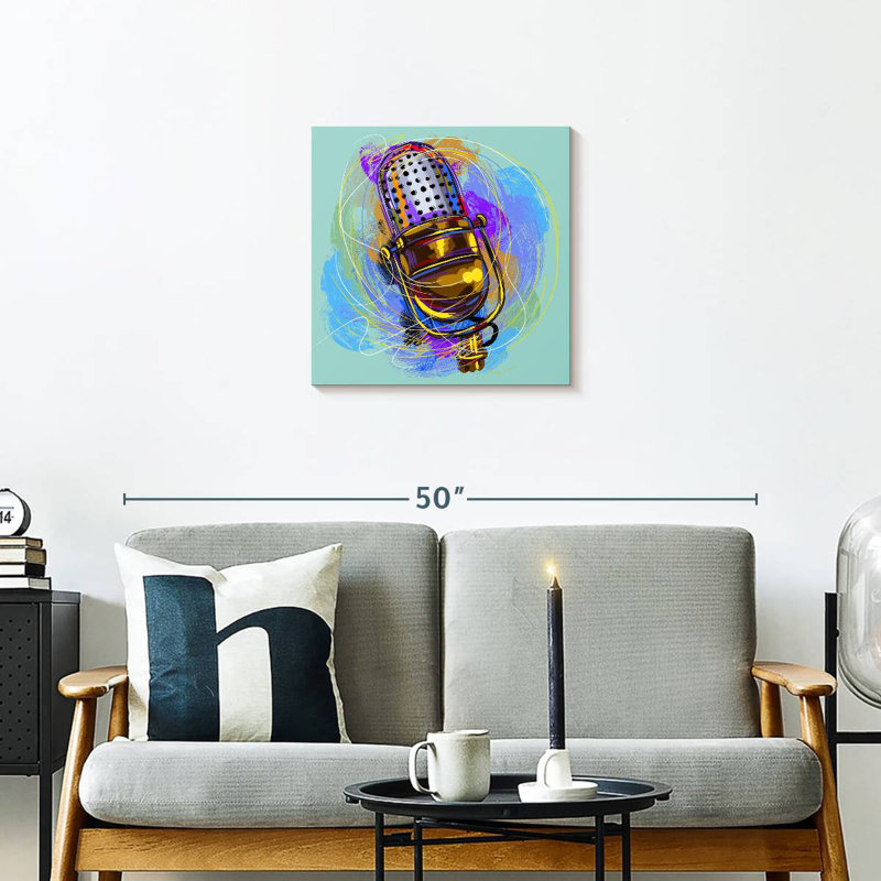 Abarca Scribbled Microphone, 20" H x 20" W