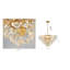 Lustre transitionnel en or 12 lumières avec détails en cristal transparent-376191356