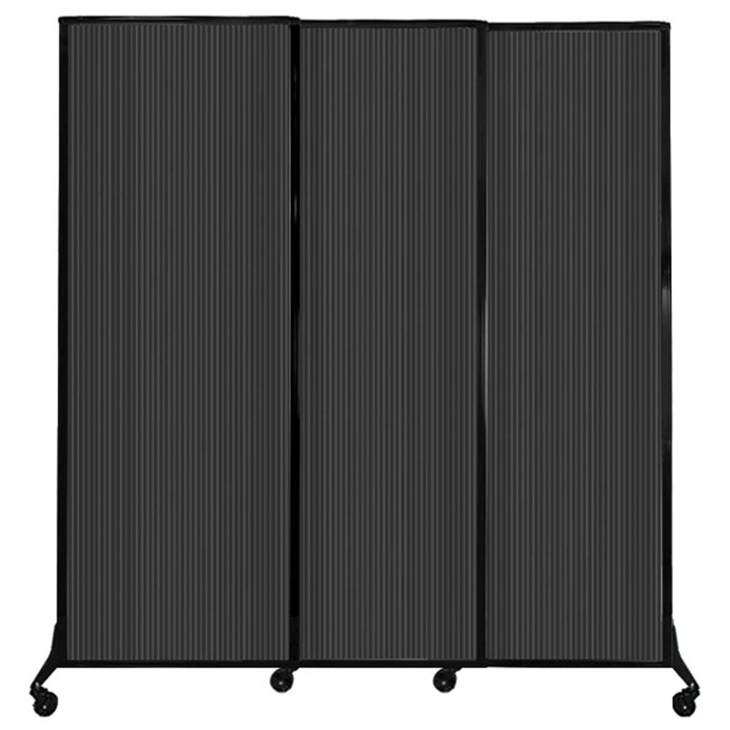Cloison coulissante à 3 panneaux QuickWall, H 88 po x l 84 po, Gris