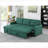 Sectional Sofa with Pull-Out Sleeper &amp; Storage Chaise | Removable Cushions | Linen Sage Green-124536099
