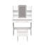 Table de coiffeuse avec miroir à DEL, 3 modes d'éclairage, support pour sèche-cheveux et 2 lumières de maquillage pour la chambre, grands tiroirs, décoration de chambre à coucher, blanc