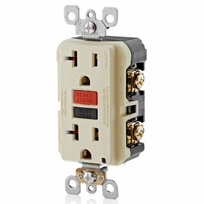 Leviton SmartlockPro 20 Amp 125 Volt Duplex GFCI Outlet 5-20R 1 Pack