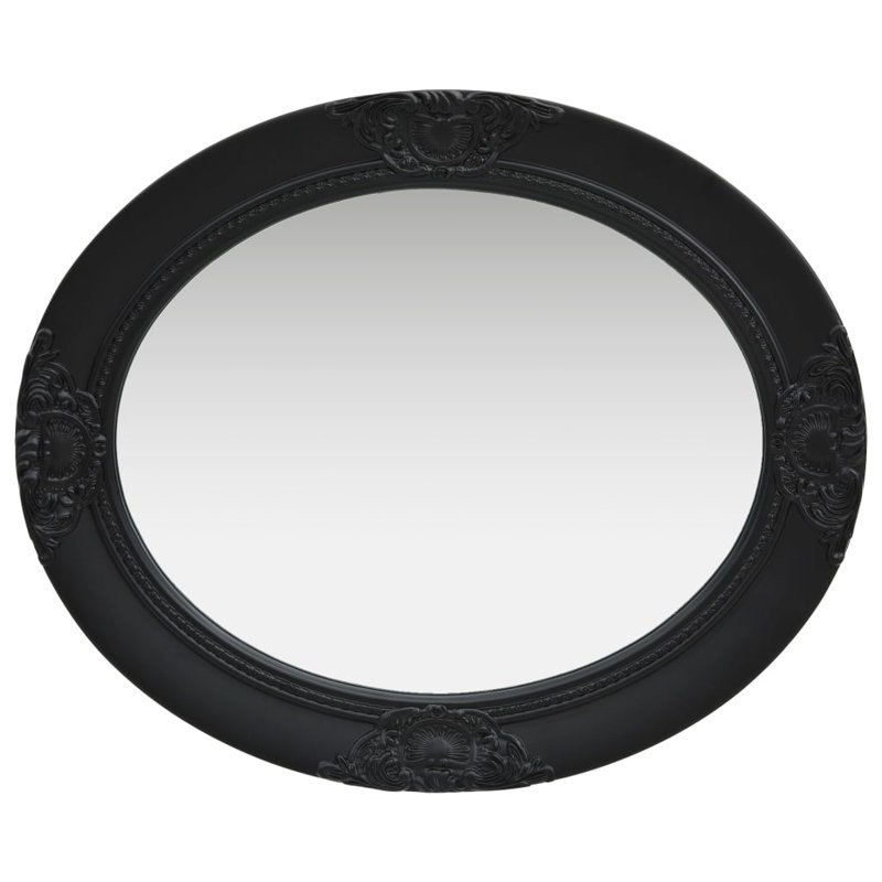 Wall Mirror Bathroom Mirror with Baroque Style Decorative Vanity Mirror, 19.70" x 23.60", Black