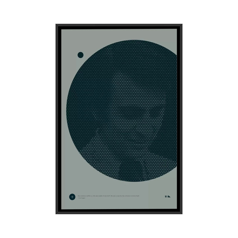 " Carl Sagan " by 2046 Design, 26" H x 18" W x 1.5" D, Black Framed Canvas