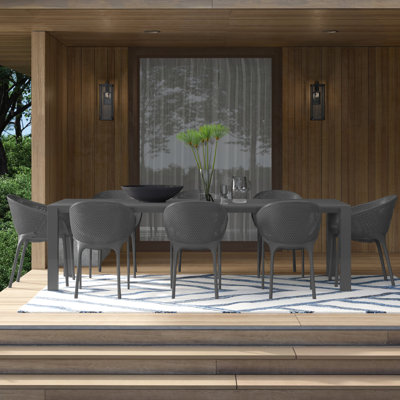 Farrah 8 - Person Patio Dining Set with Extendable Rectangular Table