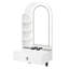 Meuble-lavabo flottant avec miroir lumineux arqué, tiroir et prise de courant-271499863