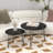 27.56" Round Nesting Coffee Table Set of 2, Marble Top & Sturdy Metal Base for Living Room Bedroom-1154793686