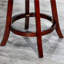 Tabouret pivotant de 24 po à hauteur de comptoir, finition cerise, tissu beige, assise confortable et tendance cerise