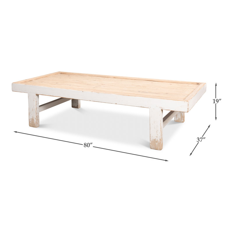Solid Wood Coffee Table, Antique White