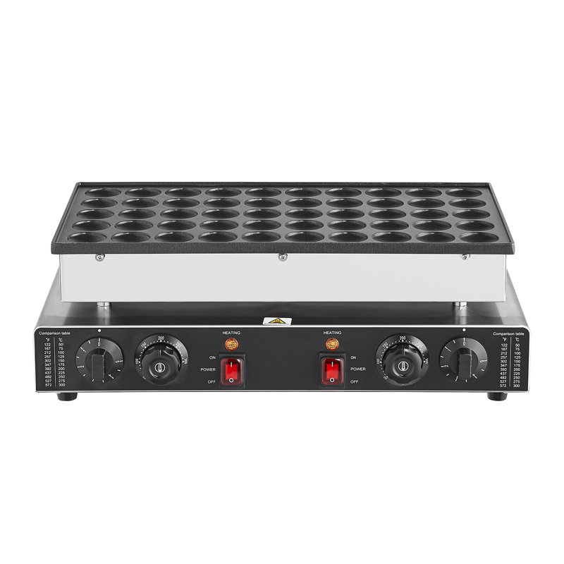 Mini-crêpière commerciale 1700W - Gril anti-adhésif à 50 cavités et Dorayaki avec contrôle de température double