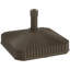 Base de parasol carrée remplissable pour parasols de patio, peut supporter jusqu'à 42 lb avec du sable, plateforme carrée de 17,7 pouces, PEHD brun riche