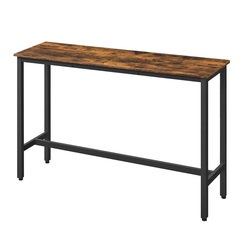 Bar Table, 35.4"H x 55.1"L x 15.7"W, Rustic Brown