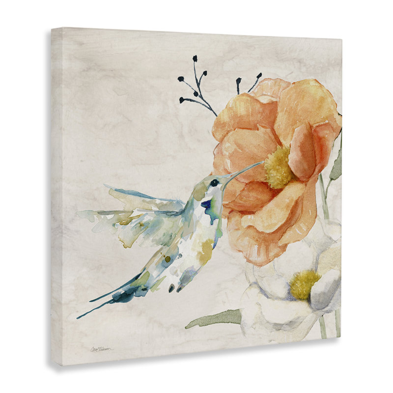 Art mural sur toile Blossom & Hummingbird par Carol Robinson, H 30 po x l 30 po