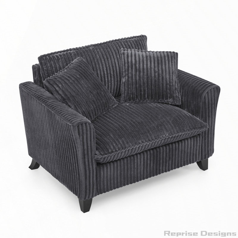 Fauteuil simple confortable avec revêtement en velours côtelé, Grey