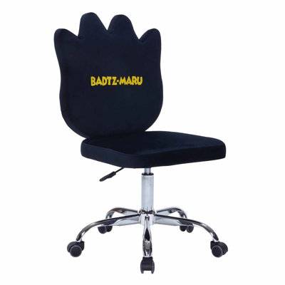 Impressions Vanity Badtz Maru 360 Degree Swivel Vanity Chair For Bedroom, Armless Makeup Desk Chair With 5 Soft Rolling Wheels, Adjustable Seat Height