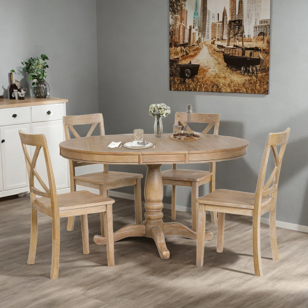 Rosalind Wheeler Boutros Dining Table Set Kitchen Room Round Table and